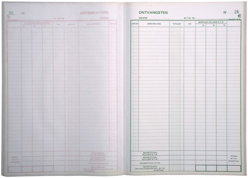 Kasboek Exacompta Manifold ontvangsten dupli 50vel NL-2