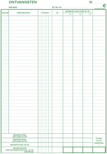 Kasboek Exacompta Manifold ontvangsten dupli 50vel NL-3