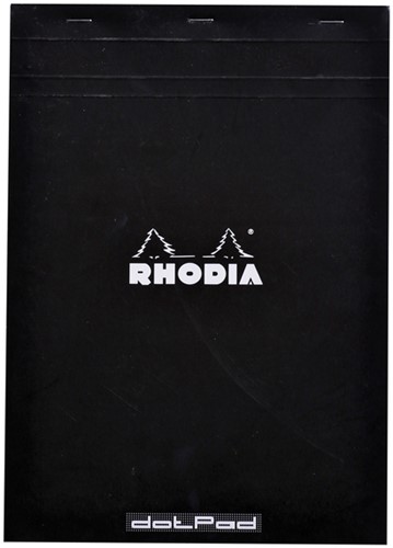 Schrijfblok Rhodia A4 80vel dots zwart