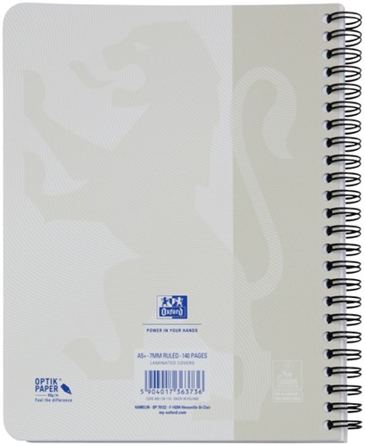 Spiraalblok Oxford Touch A5 lijn 140 pagina's 80gr lichtgrijs-2