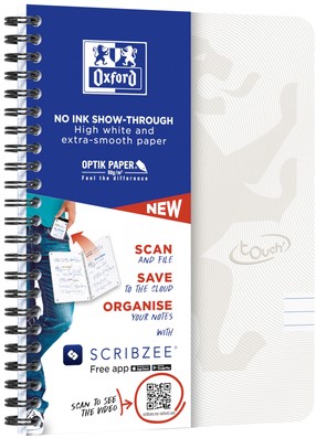 Spiraalblok Oxford Touch A5 lijn 140 pagina's 80gr lichtgrijs-3