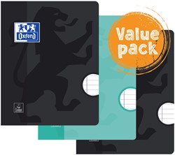 Schrift Oxford School A4 lijn 72 pagina's 80gr assorti pak à 3 stuks