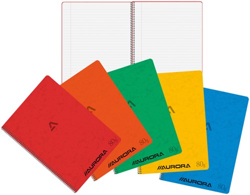 Schrift Aurora A4 lijn 120 pagina's 80gr assorti