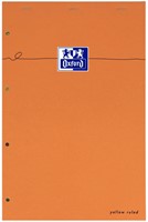 Cursusblok Oxford Orange Notepad A4+ lijn 4-gaats 160 pagina's 80gr oranje