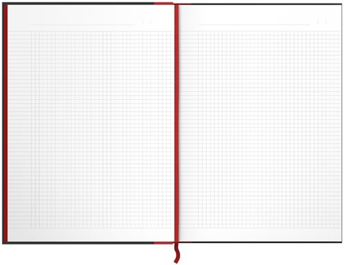Notitieboek Oxford Black n' Red A4 96vel ruit 5mm-3