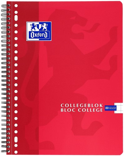 Collegeblok Oxford School A4 ruit 10x10mm 23-gaats 160 pagina's 80gr assorti-2