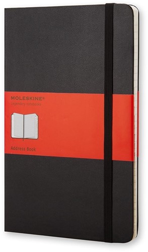 Adresboek Moleskine large 130x210mm hard cover lijn zwart