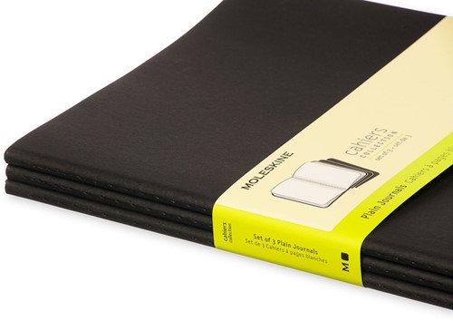 Schrift Moleskine 190x250mm blanco 240 pagina's 70gr zwart set à 3 stuks-2