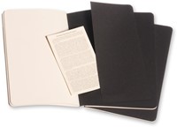 Schrift Moleskine 130x210mm blanco 160 pagina's 70gr zwart set à 3 stuks-1