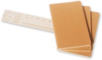 Schrift Moleskine 130x210mm blanco 160 pagina's 70gr kraft set à 3 stuks-2