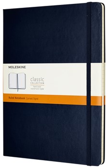 Notitieboek Moleskine XL 190x250mm lijn hard cover sapphire blue
