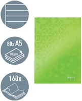 Notitieboek Leitz WOW A5 160blz 90gr lijn groen-2