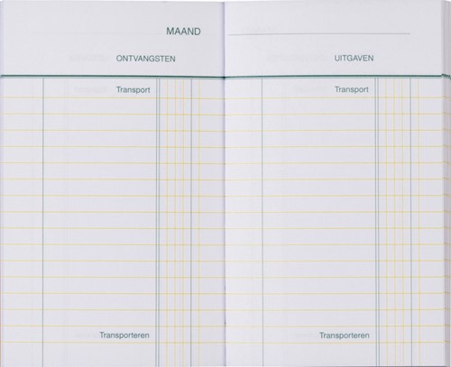 Kasboek 135x83mm 72blz 1 kolom oranje-2