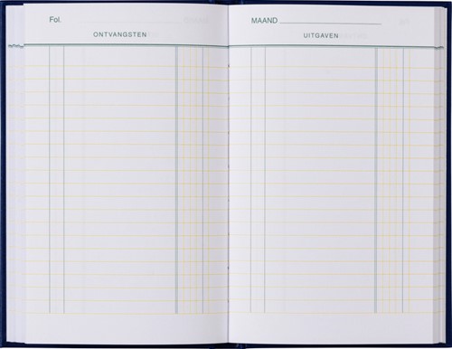 Kasboek 103x165mm 192blz 1 kolom blauw-2