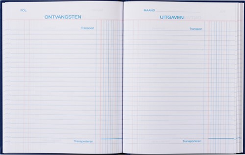 Kasboek 165x210mm 192blz 1 kolom blauw-2