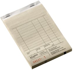 Kassablok Djois Atlanta met kopie (carbon) 142x100mm 50x2vel wit