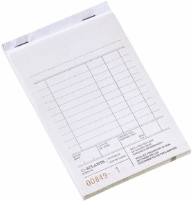 Kassablok Djois Atlanta met kopie (carbon) 142x100mm 50x2vel houtvrij wit