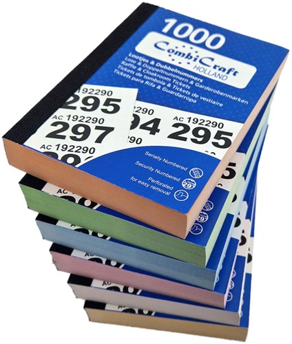 Nummerblok 1-1000 assorti 6 stuks