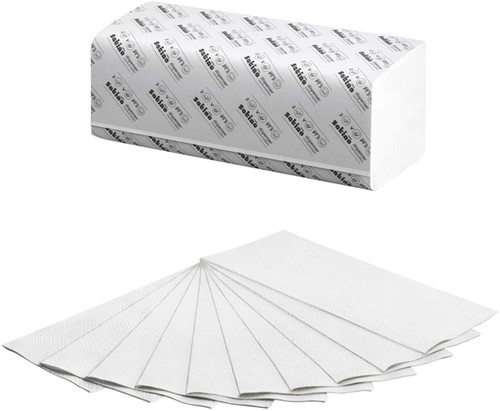 Handdoek Satino PT3 Comfort v-vouw 2-laags 250x230mm 20x160 vel wit 277190-2