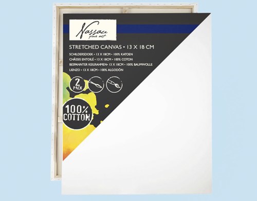 Canvas Nassau fine art 13x18cm 100% katoen 2 stuks