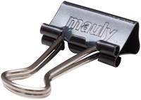 Papierklem MAUL foldback 215 19mm zwart 12 stuks