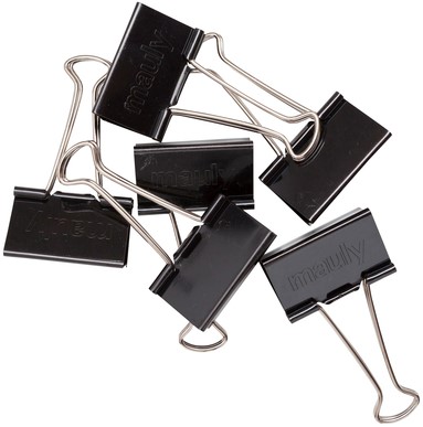 Papierklem MAUL foldback 215 zwart 6 stuks-2