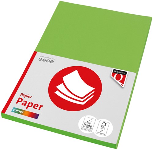 Kopieerpapier Quantore Colour A4 80gr helgroen 100 vel
