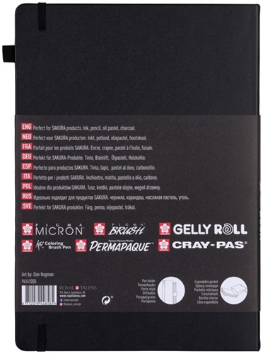 Schetsboek Sakura 80 zwarte vellen 140gr 210x297mm zwart-2