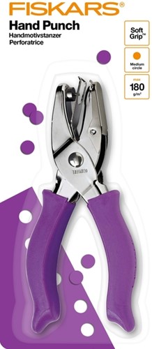 Handpuncher Fiskars M circle 1/8" met SoftGrip paars