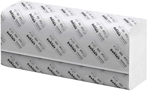Handdoek Satino PT2 Prestige w-vouw 2-laags 206x320mm 25x120 vel wit 276600-2