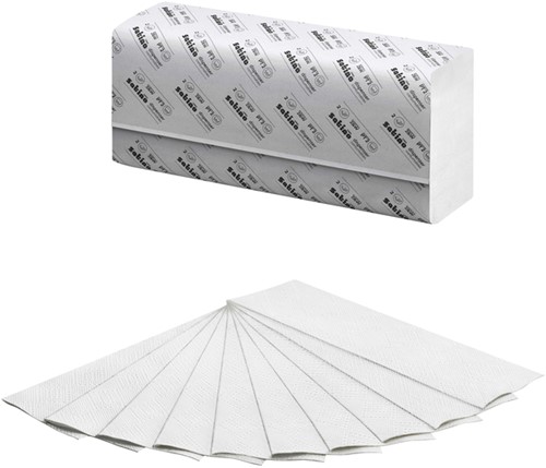 Handdoek Satino PT2 Comfort z-vouw 2-laags 206x240mm 25x150 vel wit 277330-3