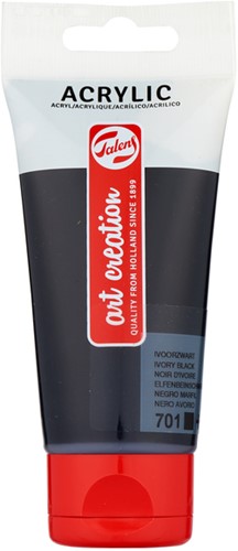 Acrylverf Talens Art Creation 701 ivoorzwart tube à 75ml