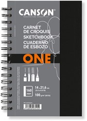 Schetsboek Canson Art Book One spiraalgebonden 80vel 100gr 140x216mm wit