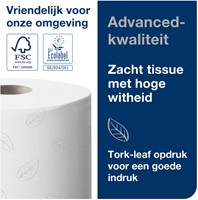 Toiletpapier Tork T9 Advanced SmartOne 2-laags 112m wit 472193-3