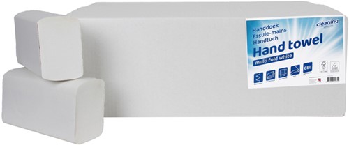 Handdoek Cleaninq H2 i-vouw 2-laags 203x320mm 25x120 vel wit-2