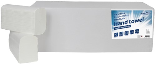 Handdoek Cleaninq H2 i-vouw 2-laags 206x240mm 25x150 vel wit-2