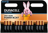 Batterij Duracell Optimum 12x AAA