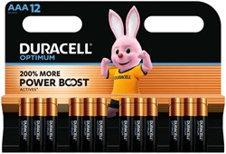 Batterij Duracell Optimum 12x AAA
