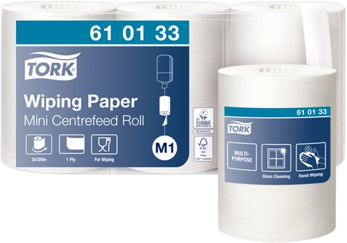 Poetspapier Tork M1 Advanced 1-laags 120m wit 610133