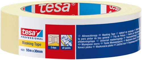 Afplaktape tesa® Professional 4323 19mmx50m lichtcrème