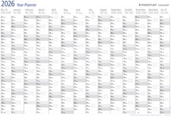 Jaarplanner 2026 Staedtler Lumocolor 84x60cm oprolbaar