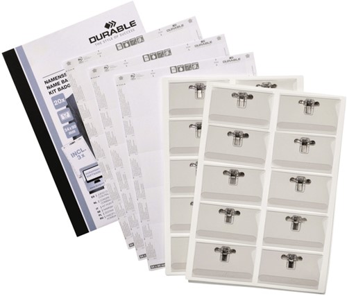Badge Durable met combiklem 54x90mm set à 20 stuks