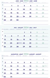 3-Maandkalender 2026 Brepols 30x60cm