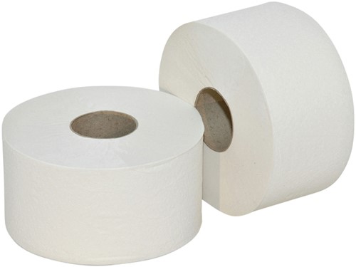 Toiletpapier Euro Products Q5 jumbo klein recycled 2-laags 180m wit 240218-2