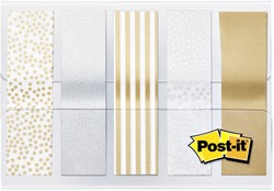 Indextabs Post-it 684 12mmx43mm metallic motief goud zilver 100 tabs