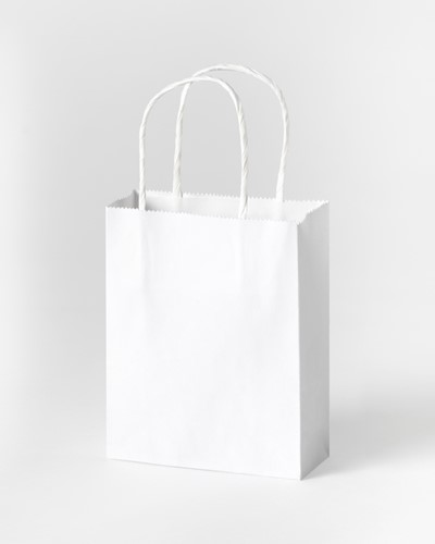 Tas met handvat Folia kraftpapier 110gr 12x15x5.5cm 20 stuks wit-2