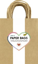 Tas met handvat Folia kraftpapier 125gr 18x21x8cm 20 stuks naturel