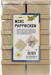 Doos karton Folia mini 7,5x7,5x4,5cm 10 stuks kraft