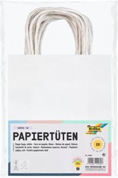Tas met handvat Folia kraftpapier 110gr 18x21x8cm 20 stuks wit