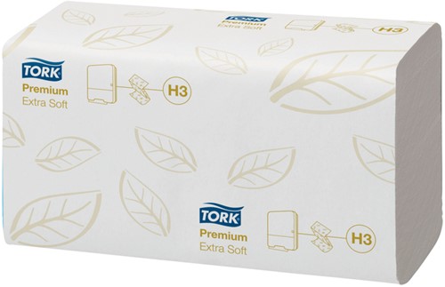 Handdoek Tork H3 Premium singlefold 2-laags 226x230mm 15x200 vel wit 100278-2